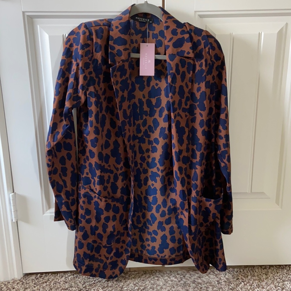 NWT Leopard Blazer XS
